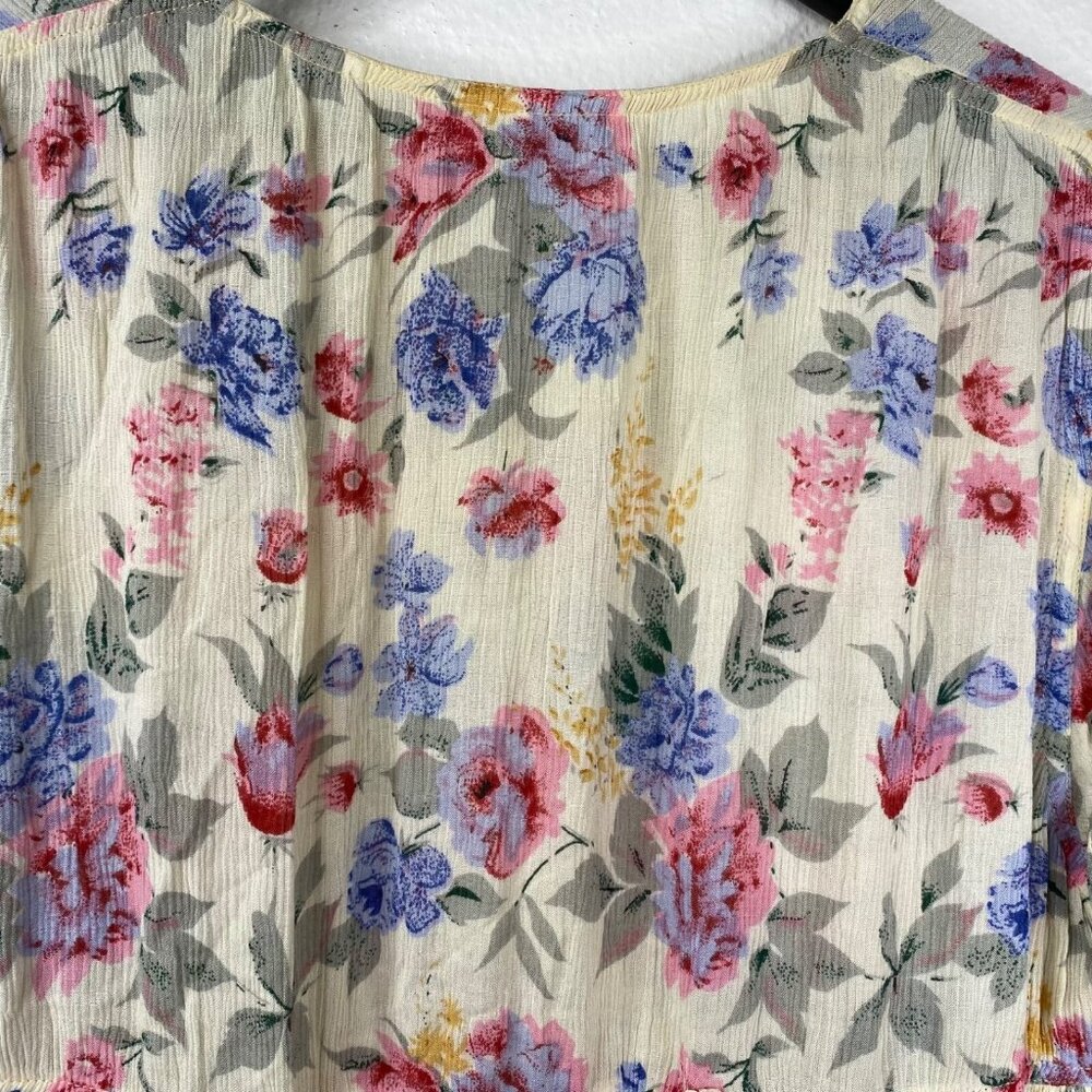 Erika Taylor Intimates Dress Multicolor Sz M Button Down Crinkle Floral VTG - Picture 8 of 10